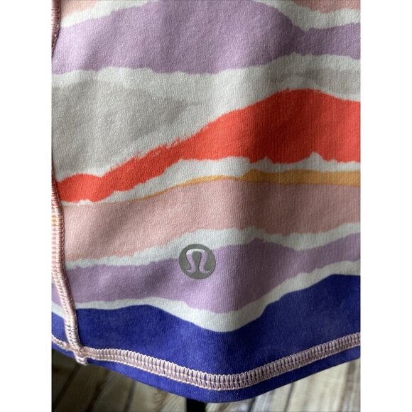 Lululemon Dancing Warrior Tank Top Built in Bra Purple Orange Stripe 6 - Picture 3 of 4